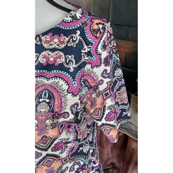Charter Club Blouse Size S Paisley Button Design 3/4 Sleeve - Picture 3 of 8